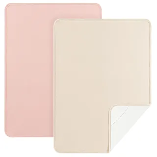 Susurration 2er Pack Bettunterlage Wasserdicht Kinder 75x90 cm Waschbar Unterlage Bett Weich Nässeschutz Unterlage für Baby Kinder Bett (Aprikosenpulver)