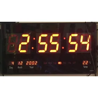 emeco Wanduhr XL grosse LED digital Wanduhr mit Datum Temperatur Alarm Clock 36 x 15