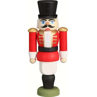 Seiffener Volkskunst Nussknacker Husar rot Größe 8.5 cm