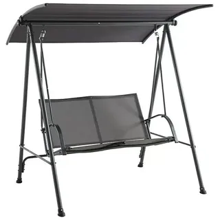 Gartenschaukel, anthrazit, klappbar (Dach), bis 220 kg, Breite: 132,5 cm - N