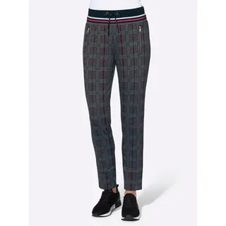 WITT WEIDEN Jersey-Hose in steingrau-rot-kariert | Gr.: 48
