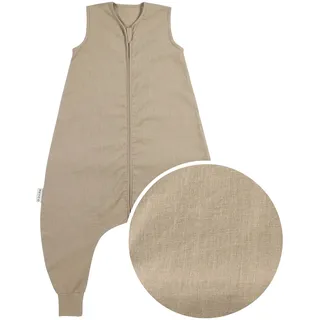 Meyco Baby Sommer-Sleepoverall mit Leinen 0.5 TOG, braun, 92