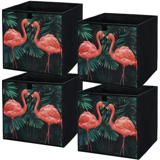 lavita Storage Box | faltbare Aufbewahrung Boxen 31 x 31 x 31 cm | Schubladen-Organizer Box| Ordnungssysteme fr Kleidung | Kleideraufbewahrung & Organisation | Flamingos | 4 stck