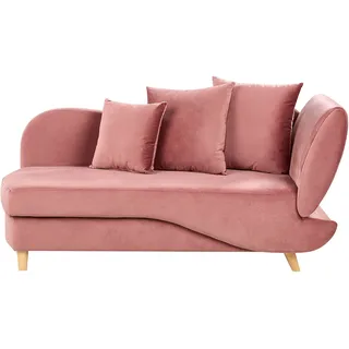 Beliani Chaiselongue Stoff rechtsseitig 2-Sitzer Rosa