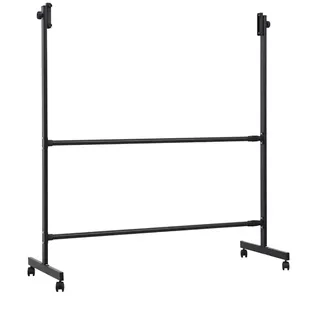MAXHID Schwarzer Mobiler Metallständer Mit Rädern, Verstellbarer Universalständer, Für Whiteboard, Kreidetafel, Pinnwand