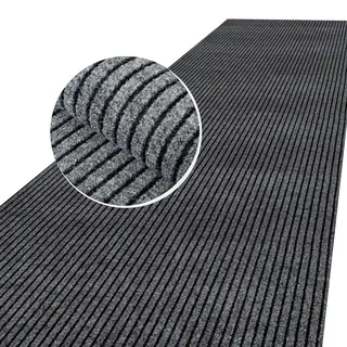 Schmutzfangmatte Teppich Läufer Meterware Schmutzfangläufer rutschfest & zuschneidbar Outdoor Indoor Sauberlaufmatte für Flur Gewerbe Büro Gastronomie Keller Mischa 140 x 80 cm Grau