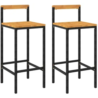 vidaXL Barhocker 2 Stk. Schwarz