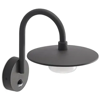 LUCANDE Außenwandleuchte Aluminium 30,9 cm mit Bewegungsmelder schwarz