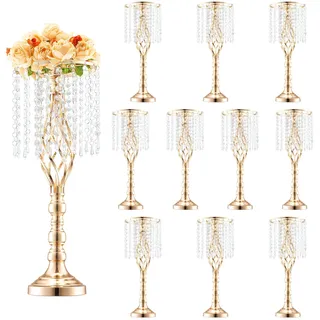 VEVOR 10x 55cm Gold Blumenständer Modern Blumenvase Hochzeit Dekoration Vasen