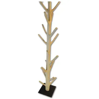 Kinaree Mandosta Garderobenständer Natürlicher Garderobenständer aus Massivholz, handgefertigt und einzigartig, stabiler Holzgarderobe eines kompletten Baumes klein natur