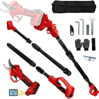 Akku Astschere Elektrisch Gartenschere teleskop 55mm für Milwaukee 18V | Ohne akku 2 IN 1 Bürstenlosen Motor Elektrische Astsäge Batterie baumschere Lang Ast Schere astschneider mit teleskopstange