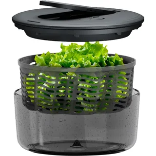 Zyliss Swift Dry Salatschleuder Klein, 3.5L, Mit Deckel, Mit Seilzug, Rutschfester Boden, Servierschüssel, AquaVentTM-Technologie, Stopptaste, leicht zu reinigen, Spülmaschinengeeignet
