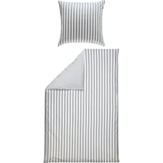 Erwin Müller Wendebettwäsche Gestreift Grau 135 x 200 cm + 80 x 80 cm