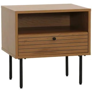 Mendler Nachtschrank HWC-N78 50 x 40 x 50 cm Braun