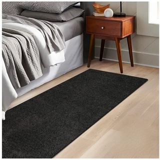 Teppich Bettvorleger Barcelona, Karat, Pflegeleicht schwarz 80 cm x 120 cm