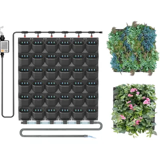 CEIEVER Hängende vertikale Wand Pflanze mit Automatischem Bewässerungssystem, Platzsparende Pflanzenwand 36 Stück Vertikaler Garten Pflanzenwand Blumentopf Set für Hof Garten Balkon