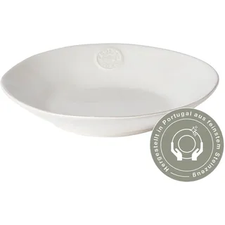 Costa Nova Pasta- und Suppenteller Nova: Tiefer Steinzeug-Teller mit glänzender Glasur, Spülmaschinen-, Mikrowellen-, Ofen- & Gefrierfest, Handveredelt, Stapelbar, Weiß, Ø 25,5 cm