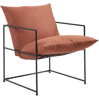 [en.casa] Sessel Utsjoki Polyester 61 x 90 x 70 cm Schwarz/Orange mit Kissen