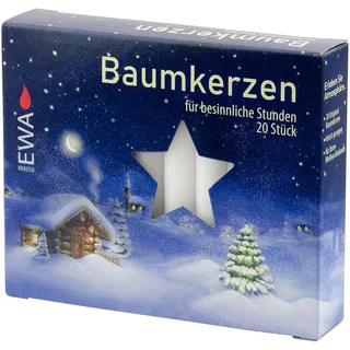 20er Pack Baumkerzen weiß ca. 13 x 105 mm (20 x 20 Stück) Weihnachtskerzen, Christbaumkerzen, Pyramidenkerzen