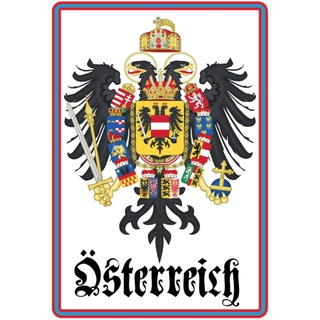 Schatzmix Blechschild Wappen Österreich blau roter Rand Metallschild Wanddeko 20x30 tin Sign