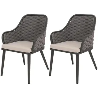 Proregal Gartenstuhl 59 x 63 x 84 cm anthrazit 2 St.