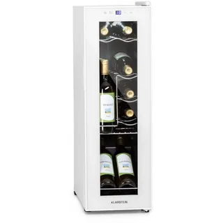 Klarstein Shiraz 12 Slim Uno Weinkühlschrank 1 Zonen Getränkekühlschrank Klein, Freistehender Kleiner Weinschrank, 32L Wein-Kühlschrank mit Glastür, Flaschenkühlschrank Wine Fridge Flaschen