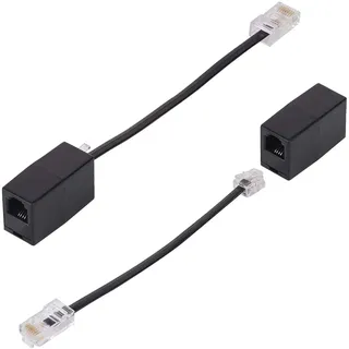 HAWAKA RJ11 zu RJ45 Adapter, RJ11 6p4c Stecker Telefon Kable auf RJ45 8p8c Adapter,Konverter für Ethernet zu Telefon Festnetz(BK-SPQ-M, 5Inch)