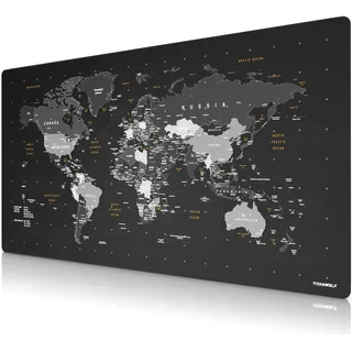 Titanwolf Gaming Mauspad XXXL Weltkarte Schwarz