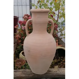 Neu ! Große rustikal handgefertigte Amphore ca. 50 cm hoch mit 2 Henkel aus leicht rötlichenTerracotta Terrakotta Vase Krug Kanne Mediterran Deko Gartengestaltug