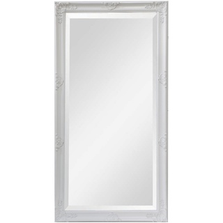 LC Home Wandspiegel Barock weiß ca. 200 x 100 cm Antik-Stil m. Facettenschliff XL Ganzkörperspiegel, Gaderobespiegel, Flurspiegel, Spiegel klassisch