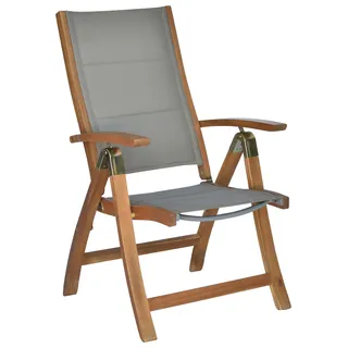 gardenson Acapulco Gartensessel 62 x 65 x 111 cm grau klappbar