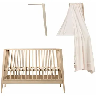 Linea by Leander Babybett Buche + Himmelgestell Buche + Himmel dusty rose - NEU