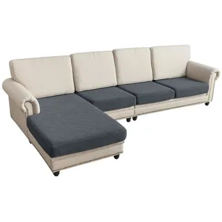 Sunicol Sofabezug L Form, Jacquard Ecksofa Sitzkissenbezug, Stretch Couch Sofahusse, Sofa Überzug, Hochelastischer, Universal Couchbezug Für 1/2/3/4 Sitzer grau