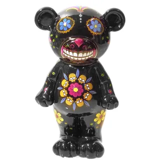 by-Bers böser Bär, Nicht als Totenkopf oder Schädel,- die Spardose in 5 Farben im Design vom Dia De Los Muertos Sugar Skull Tattoo (schwarz_groß)