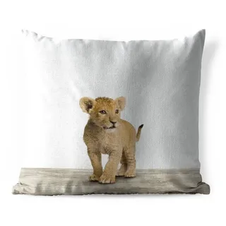 MuchoWow Dekokissen Löwe - Junge - Kinder - Jungen - Tiere - Mädchen, Kissenhülle für den Außenbereich, Outdoor, Kissen, 60x60 cm bunt 60 cm x 15 cm x 60 cm