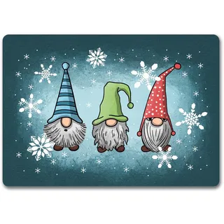 speecheese Weihnachts-Wichtel Fußmatte in 35x50 cm ohne Rand Fußabtreter für Weihnachtszeit Advent lustige Weihnachtsdekoration Deko für Hauseingang Winter Vorfreude auf Weihnachten
