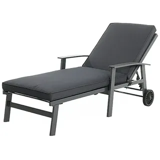 Sunfun Maja Gartenliege  (B x T x H: 170,5 x 63,5 x 102 cm, Aluminium, Anthrazit, Rollbar)