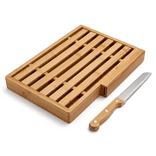 hausleben Brotschneidebrett Bambus 1-tlg. 33,5 x 21,5 x 3,5 cm Weiß