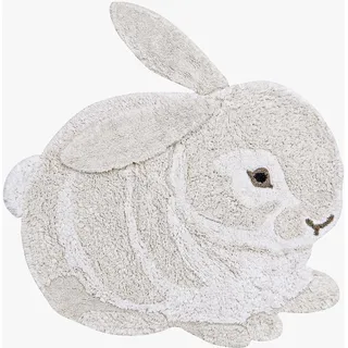 Lorena Canals Hase Kinderteppich 130 x 135 cm Grau/Weiß
