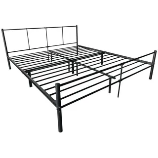 [en.casa] Metallbett, Schwarz, Metall, 180x200 cm, Schlafzimmer, Betten, Metallbetten