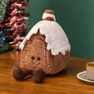 Weihnachten Plüschtier Lebkuchenmann Plüschtier Plüsch Puppe weiches Umarmung Kissen Kissen flauschiges Spielzeug für Weihnachten Party Dekorat...