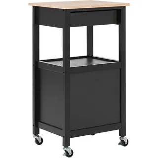 Beliani Servierwagen Siena Schwarz