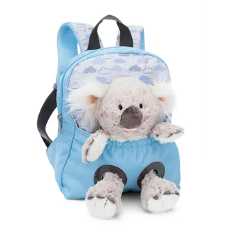 NICI Kinderrucksack blau 2 in 1 mit Kuscheltier Koala 25cm - Kindergartenrucksack Mädchen & Jungen - Weicher Rückenbereich & verstellbare Gurte - 49840