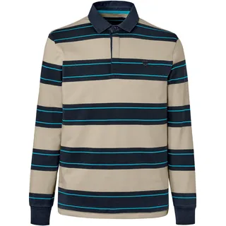 Tchibo - Langarm-Poloshirt - Herren - Gr. S - braun/gestreift