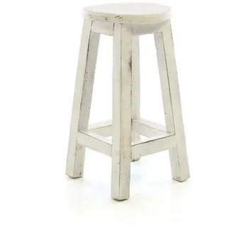 VCM Gartenstuhl Vintage Hocker weiß weiß