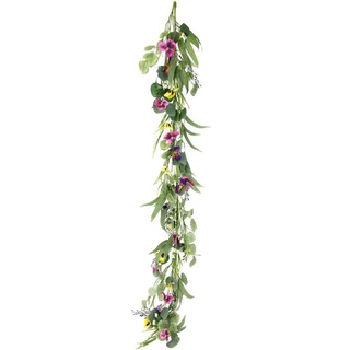 Kunstblume Stiefmütterchenranke, I.GE.A., Höhe 155 cm, Blumenranke Stiefmütterchenranke Girlande EfeuRaum Wand Hochzeit bunt