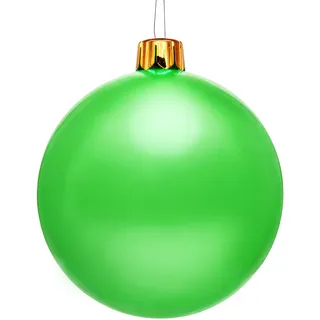 Spetebo Riesen Weihnachtskugel aufblasbar 45 cm mit Erdspieß - grün - XXL Christbaumkugel Garten Dekoration mit Saugnapf - Aufblasbarer Outdoor Weihnachtsball Baumschmuck extra groß