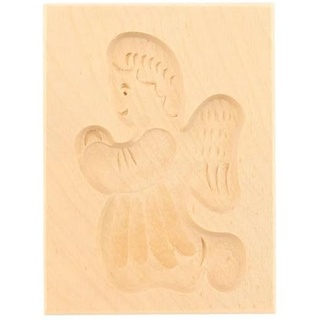 Teemando® Spekulatius-Form, Motiv Engel, Springerle-Formen für Kekse mit Motiv, Plätzchen-Ausstecher, Holz-Model-Backform, 8cm, aus Holz