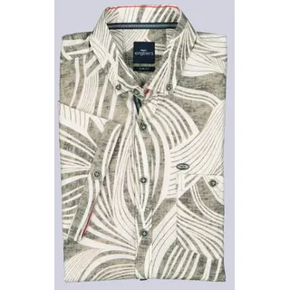 engbers Herren Seersucker Kurzarmhemd Grün slim fit gemustert Button Down - XL