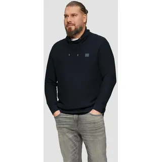 s.Oliver Longpullover Strickpullover Strickpullover mit Schalkragen blau